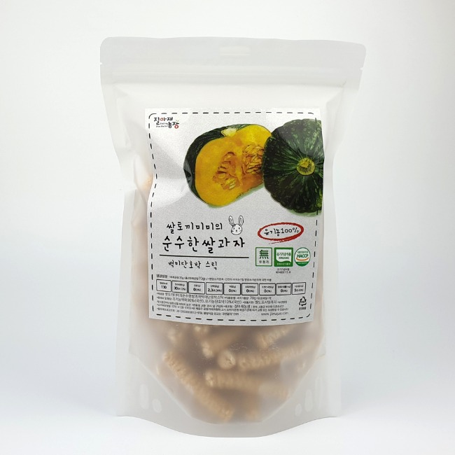 [질마재]  쌀토끼미미의 순수한 유기농 쌀과자 백미단호박스틱 60g