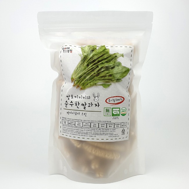 [질마재]  쌀토끼미미의 순수한 유기농쌀과자 백미시금치스틱 60g