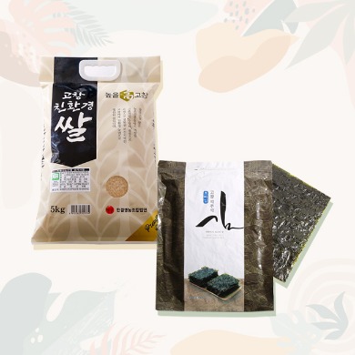 [구독 꾸러미]친환경쌀 5KG + [만월어촌계] 고창 지주식 조미김 10봉
